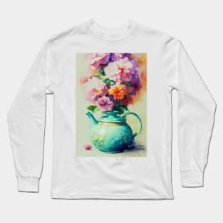 Watercolor teapot Long Sleeve T-Shirt